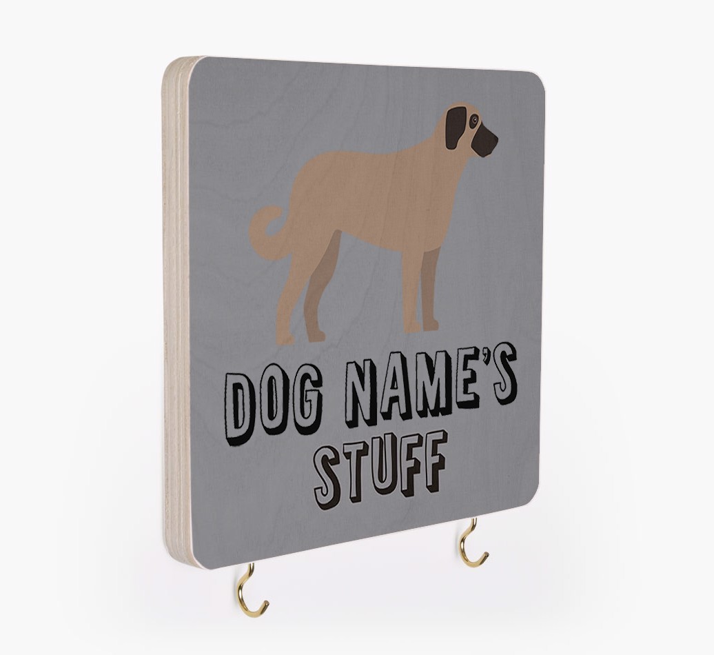 'Dog's Stuff' - Personalized {breedFullName} Lead & Collar Hanger