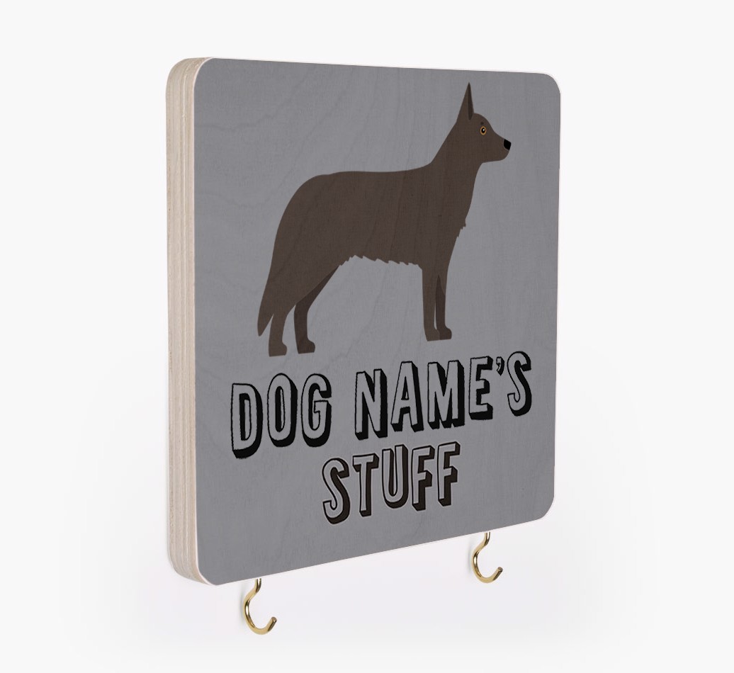 'Dog's Stuff' - Personalized {breedFullName} Lead & Collar Hanger