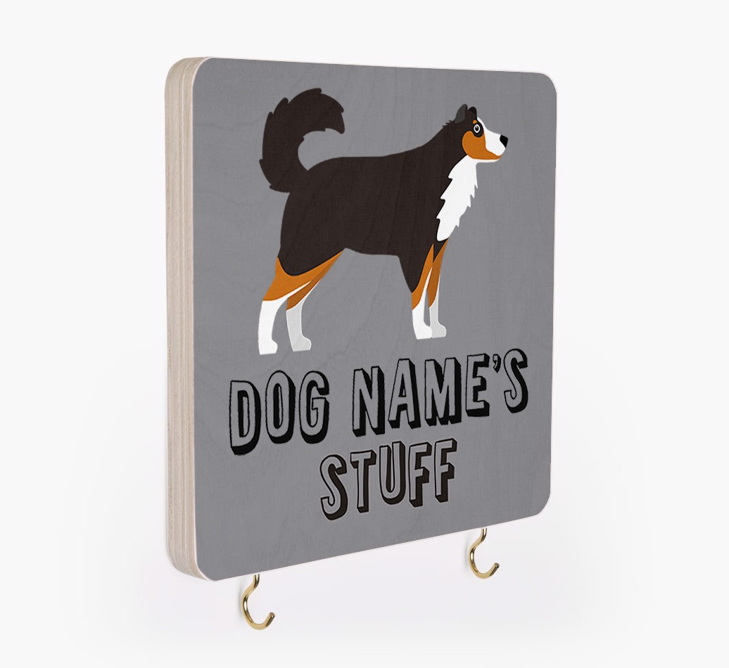 'Dog's Stuff' - Personalized {breedFullName} Lead & Collar Hanger