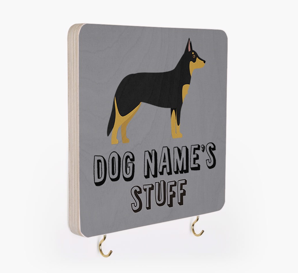 'Dog's Stuff' - Personalized {breedFullName} Lead & Collar Hanger