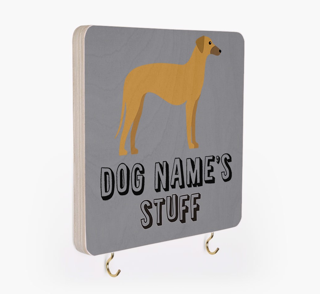 'Dog's Stuff' - Personalized {breedFullName} Lead & Collar Hanger