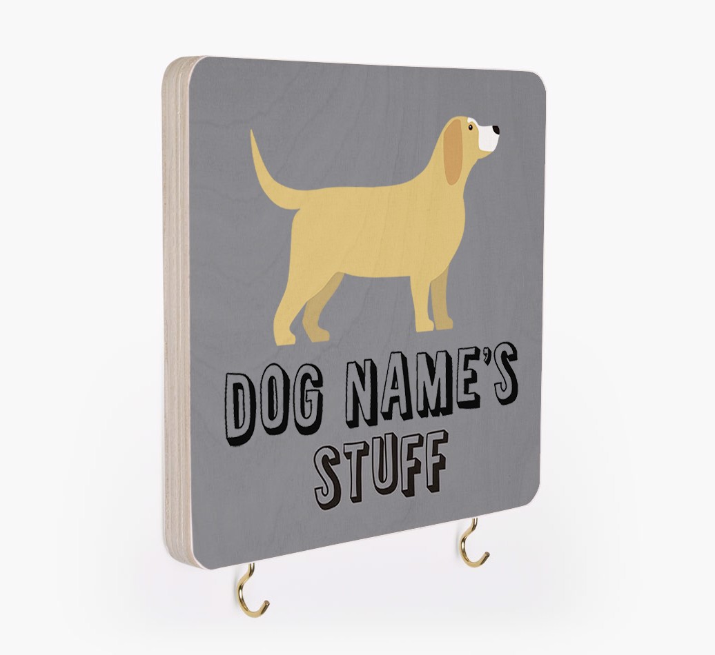 'Dog's Stuff' - Personalized {breedFullName} Lead & Collar Hanger