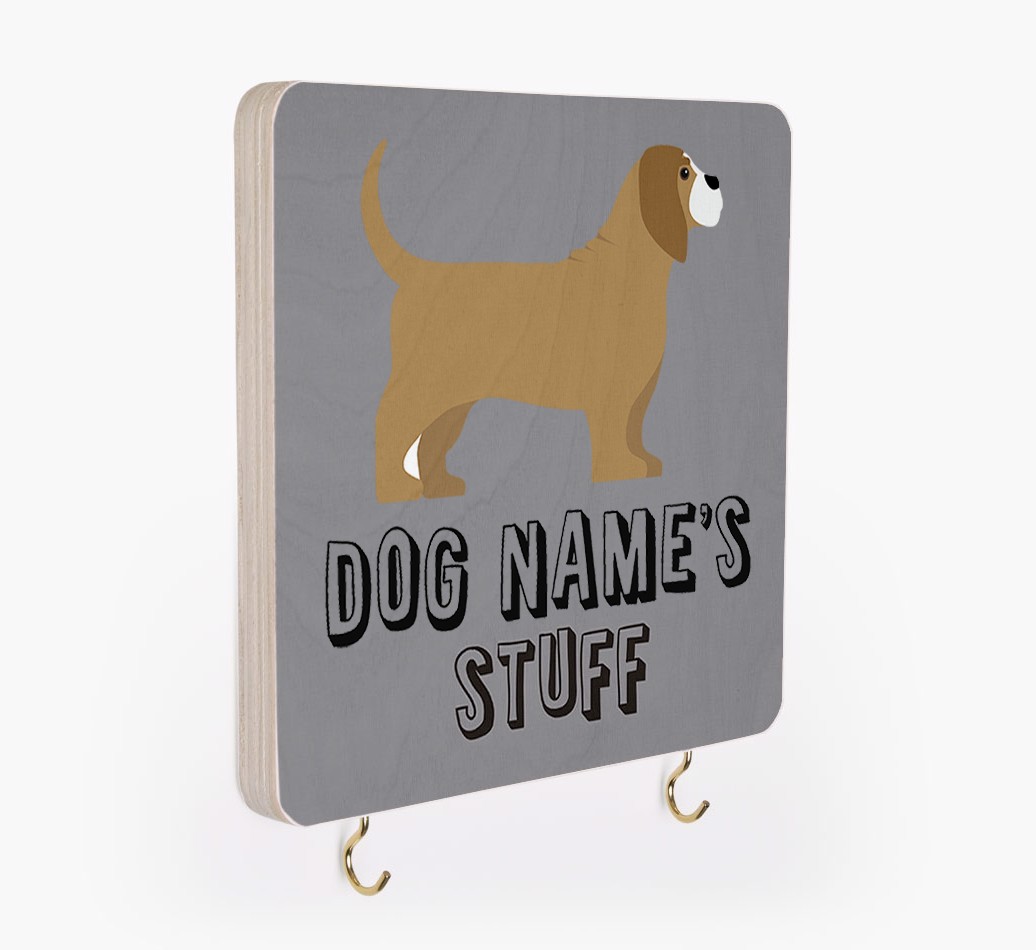 'Dog's Stuff' - Personalized {breedFullName} Lead & Collar Hanger