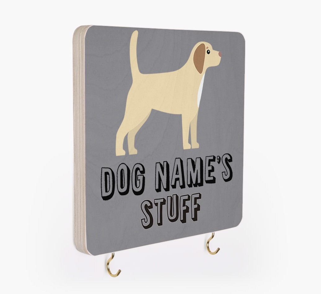 'Dog's Stuff' - Personalized {breedFullName} Lead & Collar Hanger