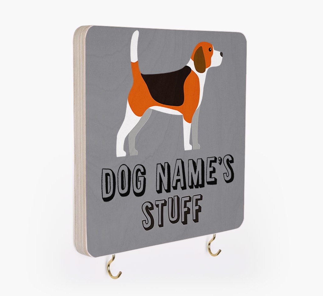 'Dog's Stuff' - Personalized {breedFullName} Lead & Collar Hanger