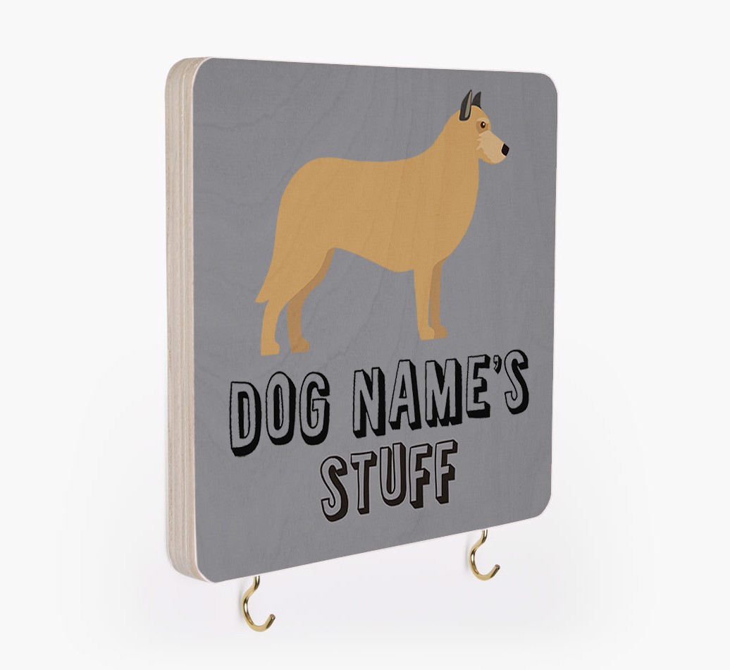'Dog's Stuff' - Personalized {breedFullName} Lead & Collar Hanger