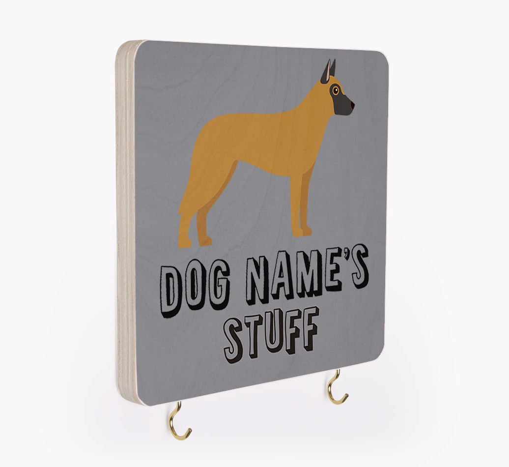 'Dog's Stuff' - Personalized {breedFullName} Lead & Collar Hanger