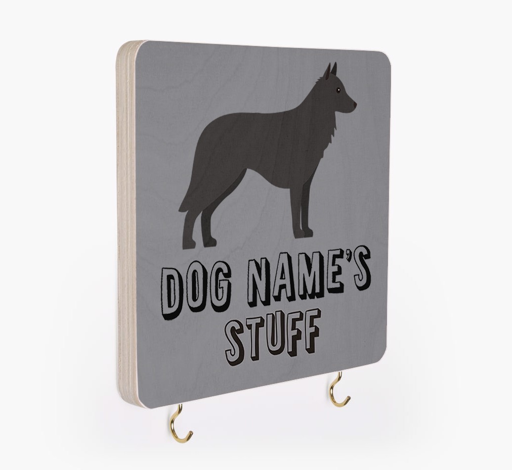 'Dog's Stuff' - Personalized {breedFullName} Lead & Collar Hanger