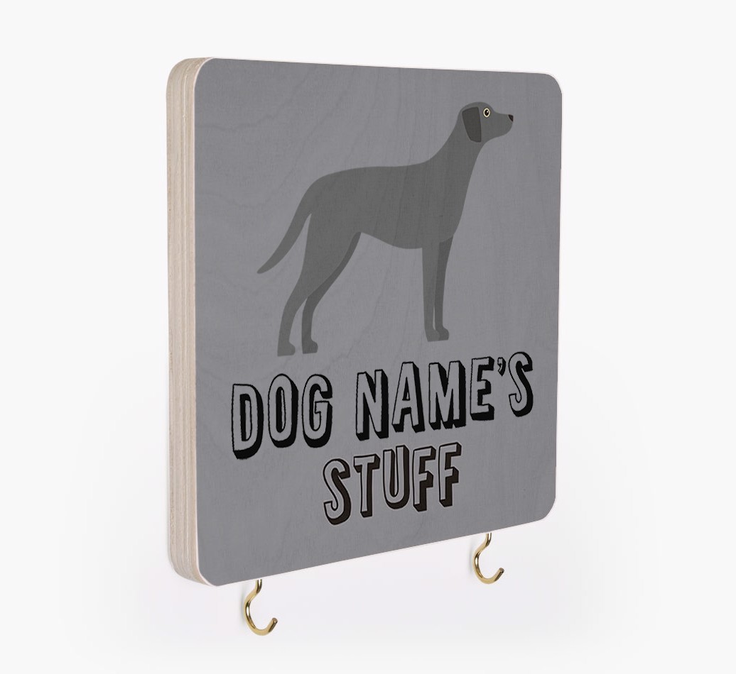 'Dog's Stuff' - Personalized {breedFullName} Lead & Collar Hanger