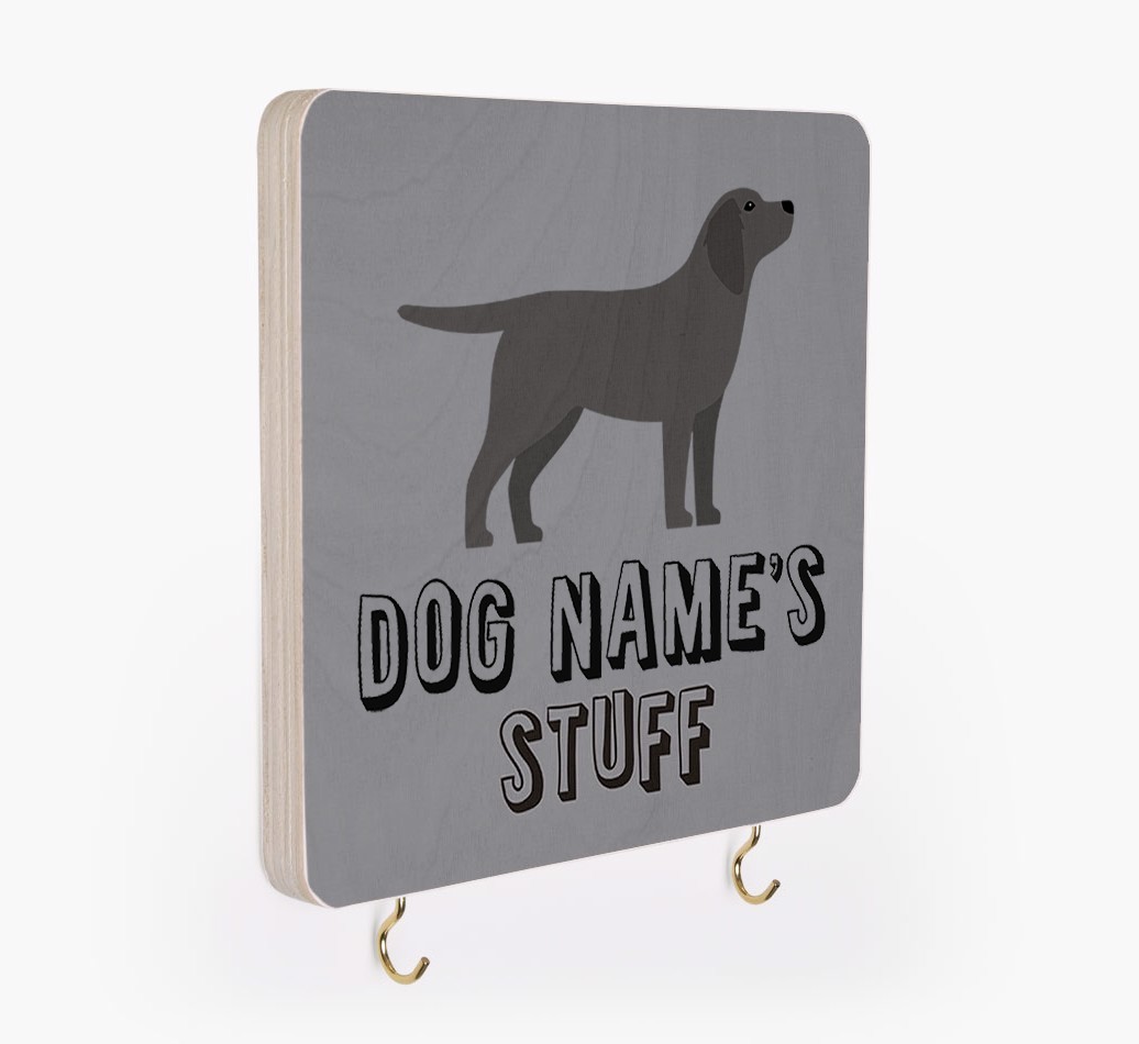 'Dog's Stuff' - Personalized {breedFullName} Lead & Collar Hanger