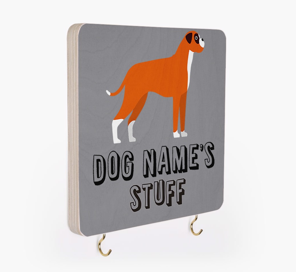 'Dog's Stuff' - Personalized {breedFullName} Lead & Collar Hanger
