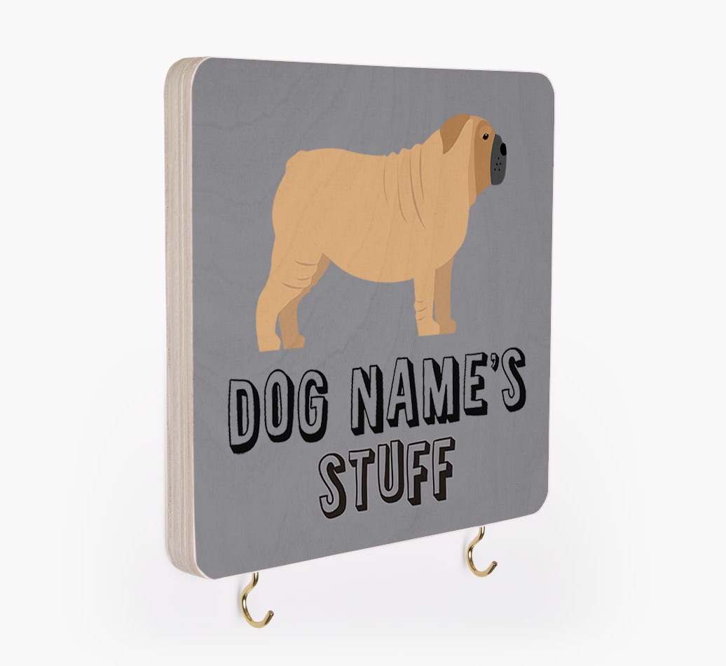'Dog's Stuff' - Personalized {breedFullName} Lead & Collar Hanger