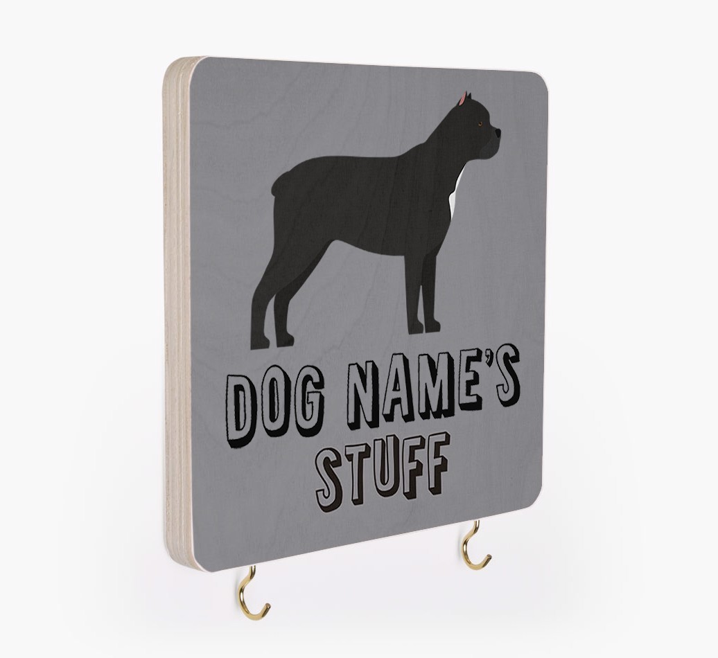 'Dog's Stuff' - Personalized {breedFullName} Lead & Collar Hanger