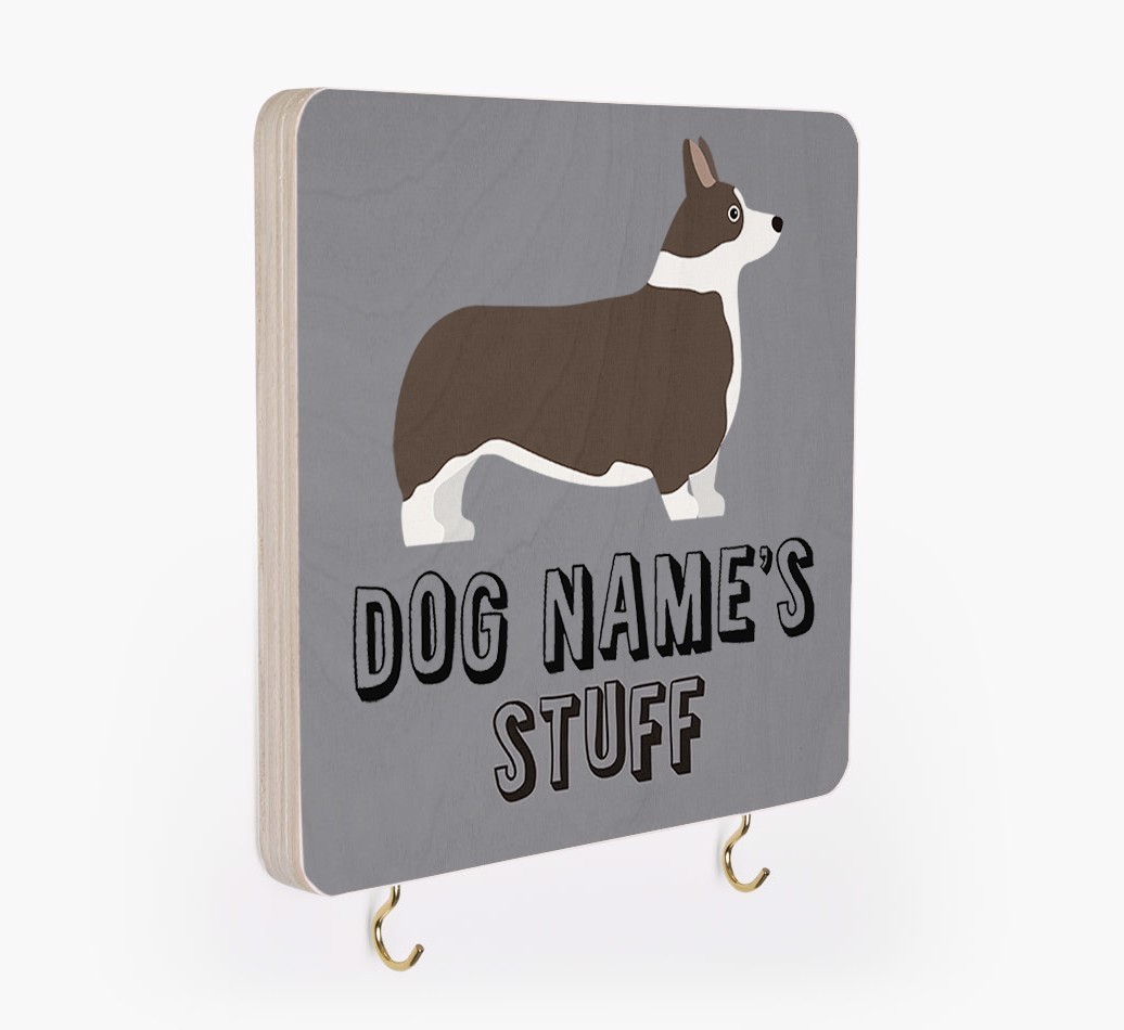 'Dog's Stuff' - Personalized {breedFullName} Lead & Collar Hanger