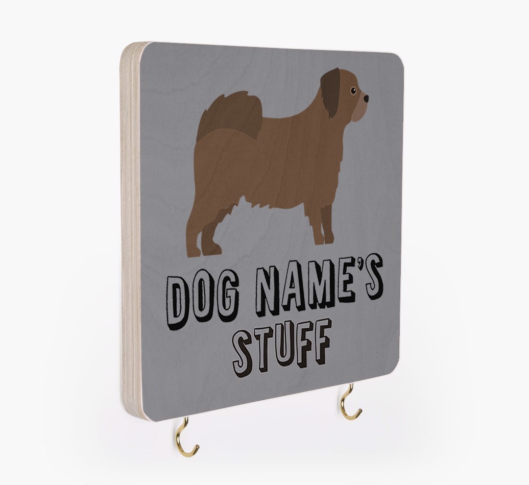 'Dog's Stuff' - Personalized {breedFullName} Lead & Collar Hanger