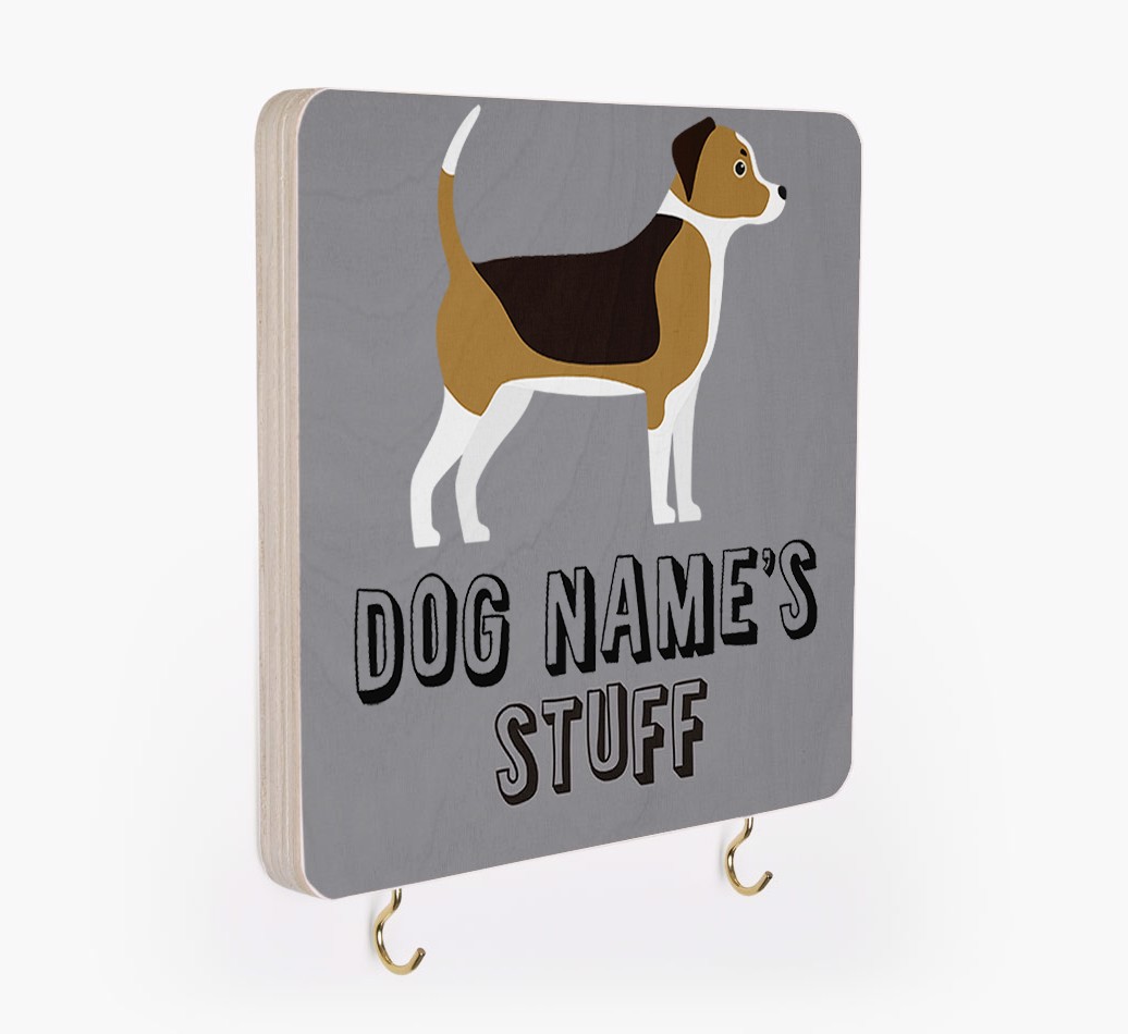 'Dog's Stuff' - Personalized {breedFullName} Lead & Collar Hanger
