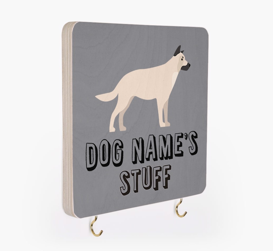 'Dog's Stuff' - Personalized {breedFullName} Lead & Collar Hanger