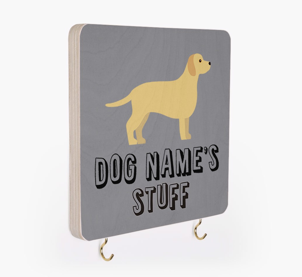 'Dog's Stuff' - Personalized {breedFullName} Lead & Collar Hanger