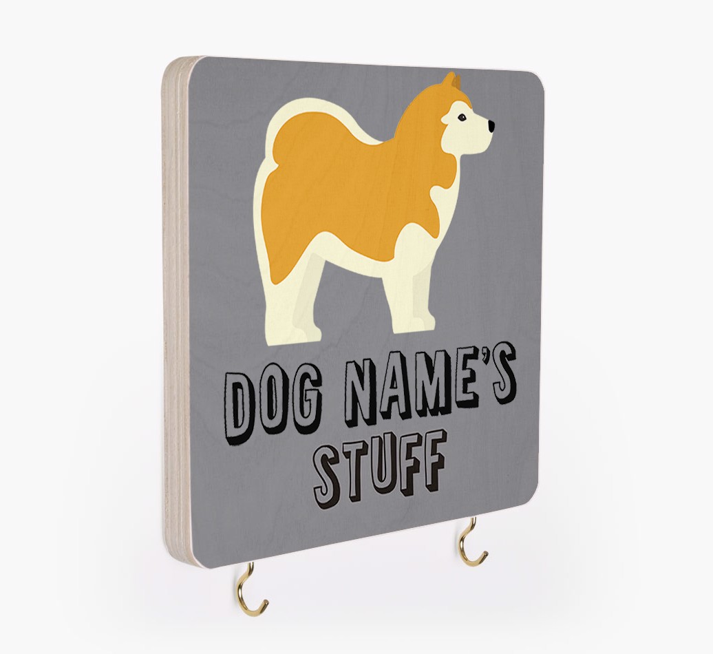'Dog's Stuff' - Personalized {breedFullName} Lead & Collar Hanger