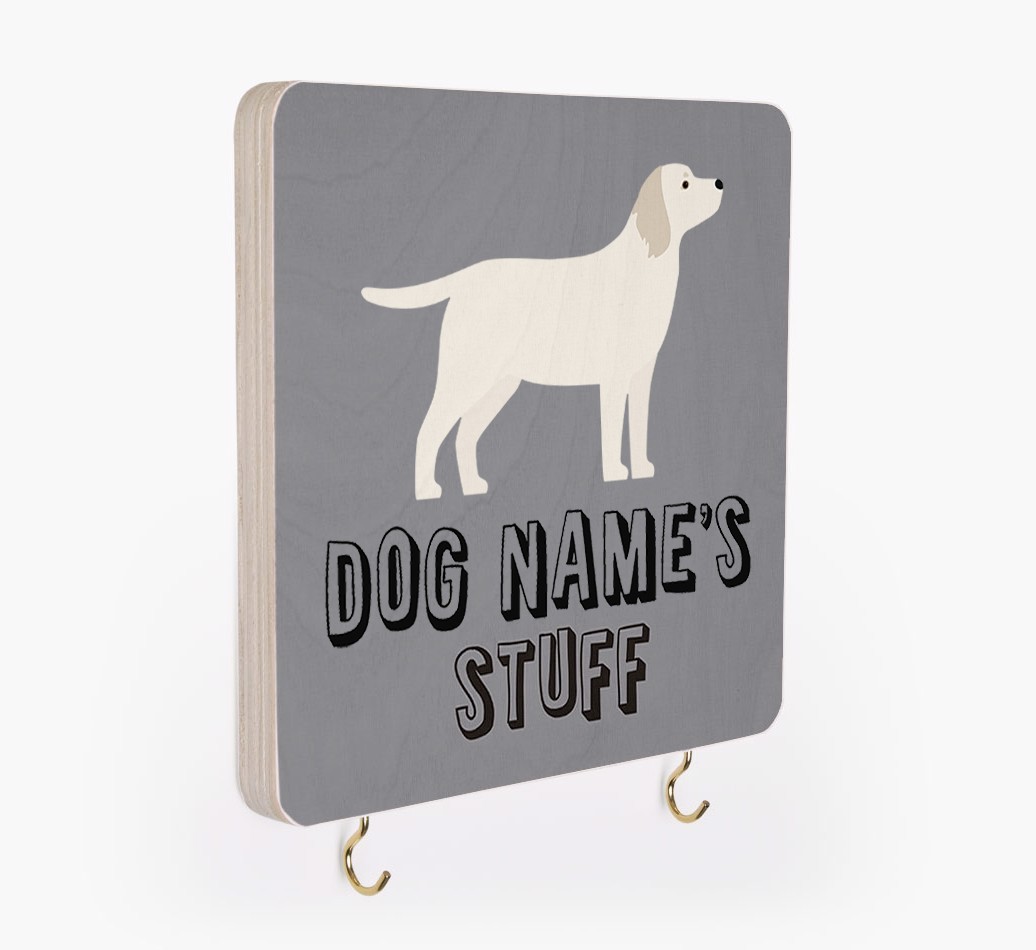 'Dog's Stuff' - Personalized {breedFullName} Lead & Collar Hanger