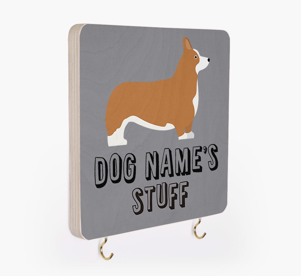 'Dog's Stuff' - Personalized {breedFullName} Lead & Collar Hanger