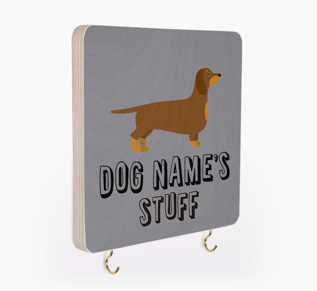 'Dog's Stuff' - Personalized {breedFullName} Lead & Collar Hanger