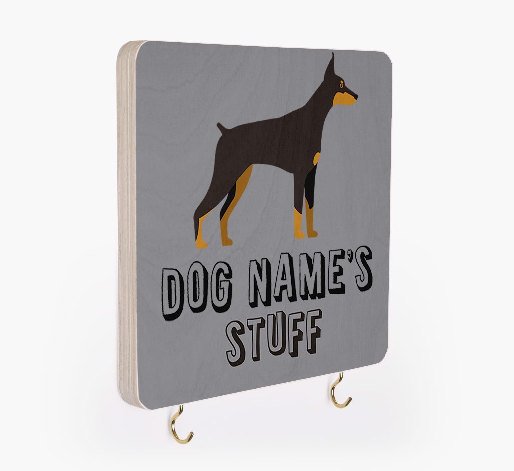'Dog's Stuff' - Personalized {breedFullName} Lead & Collar Hanger