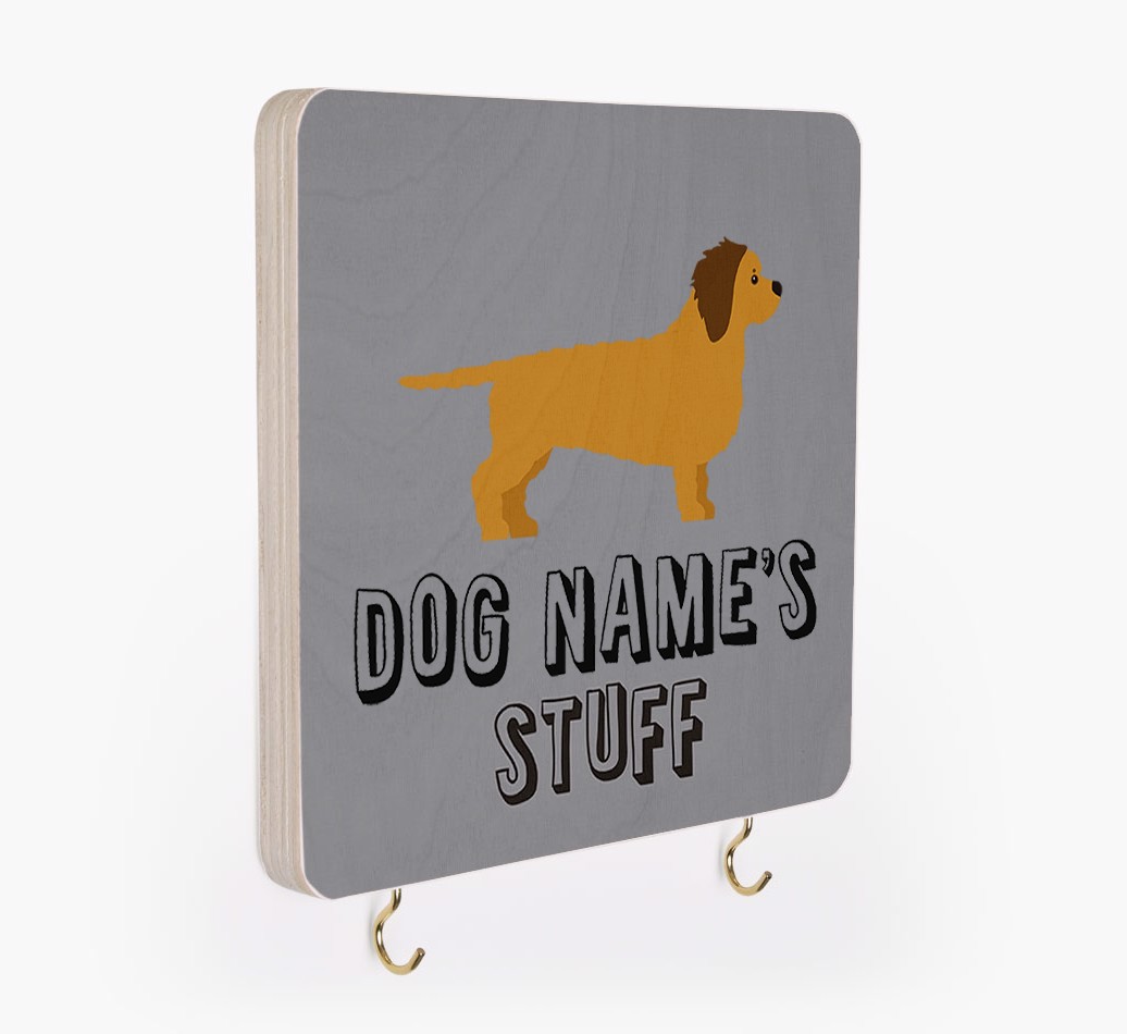 'Dog's Stuff' - Personalized {breedFullName} Lead & Collar Hanger
