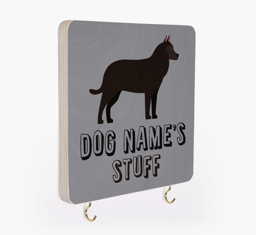 'Dog's Stuff' - Personalized {breedFullName} Lead & Collar Hanger