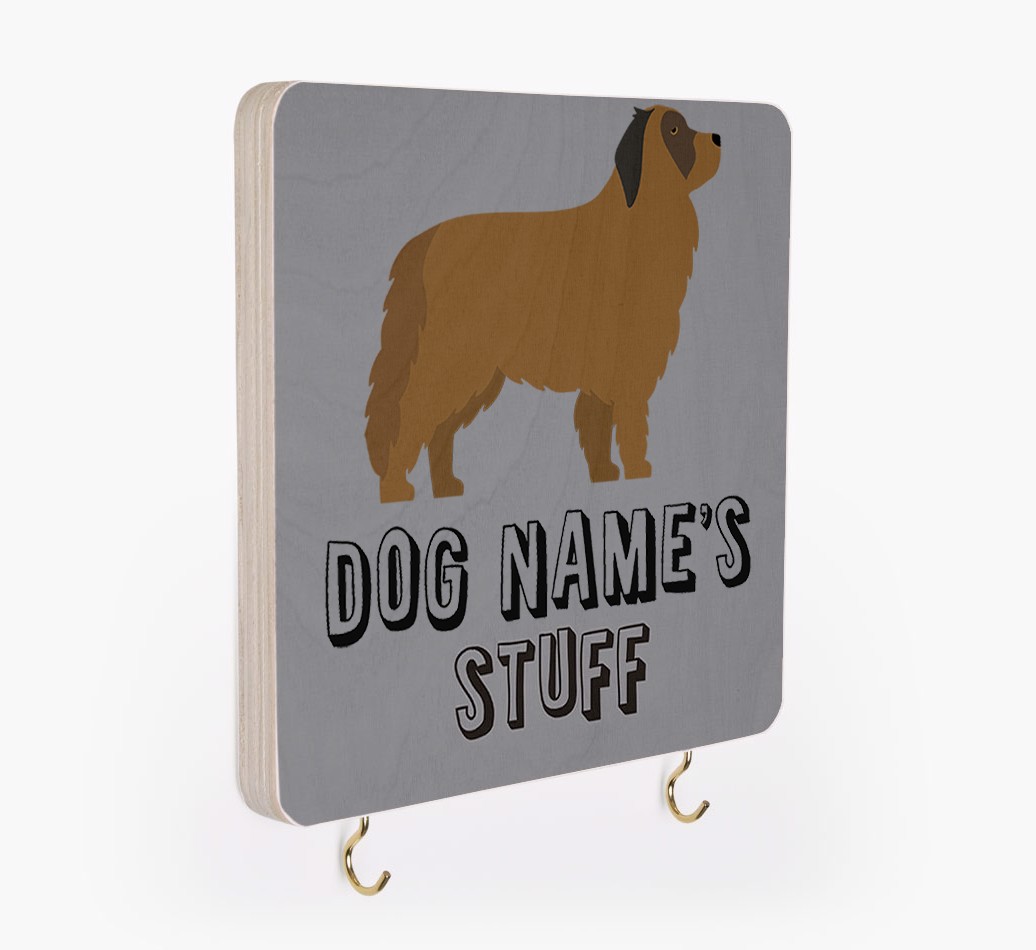'Dog's Stuff' - Personalized {breedFullName} Lead & Collar Hanger