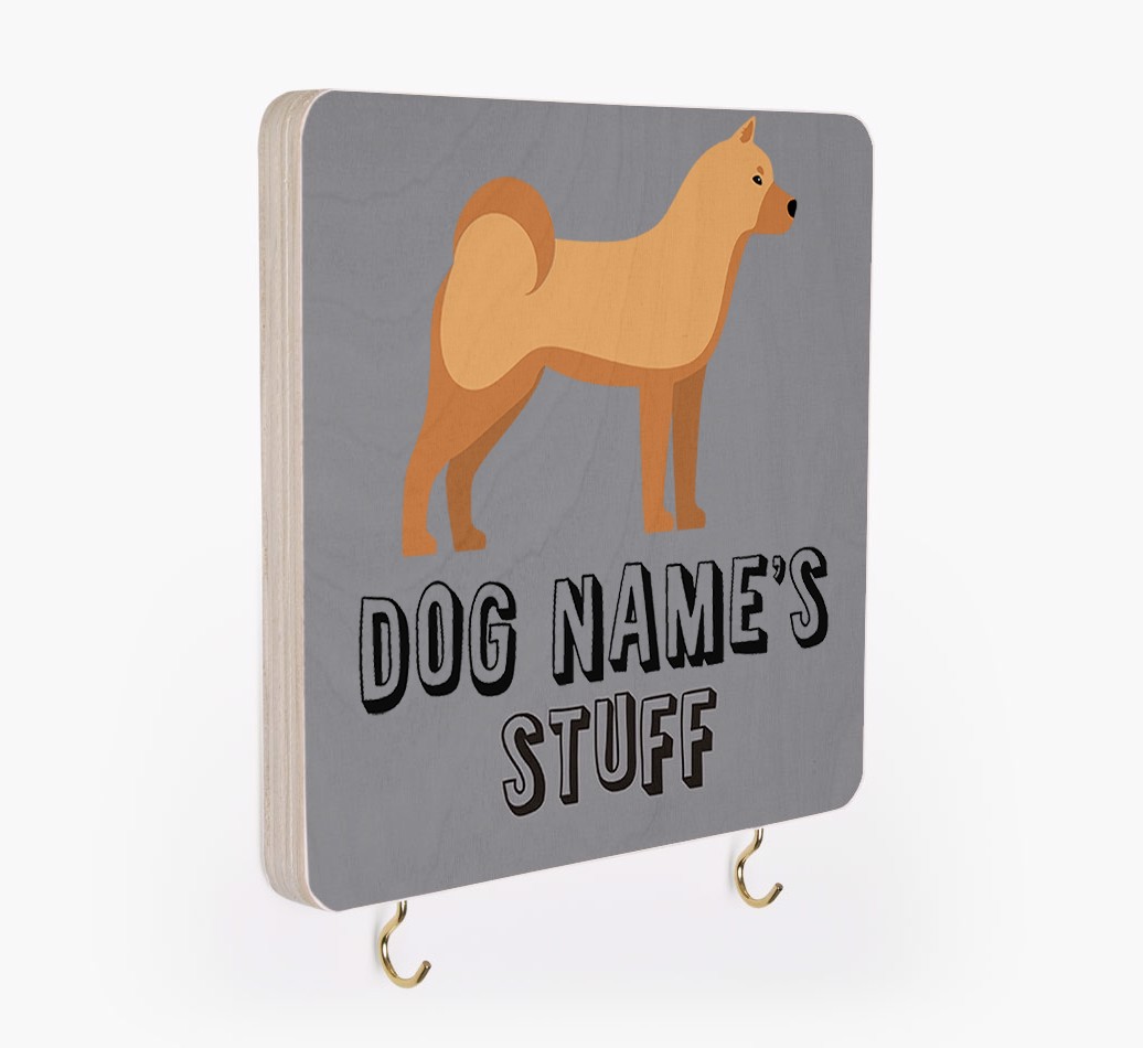 'Dog's Stuff' - Personalized {breedFullName} Lead & Collar Hanger