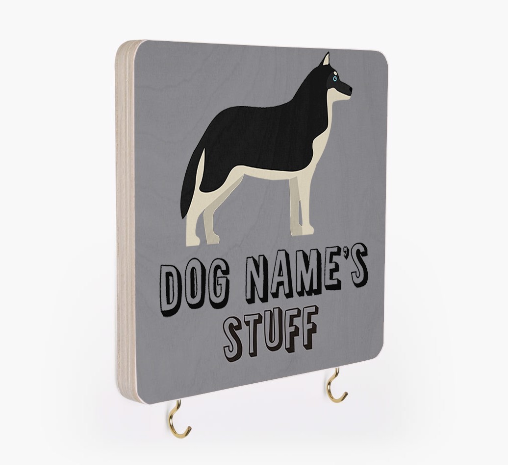 'Dog's Stuff' - Personalized {breedFullName} Lead & Collar Hanger