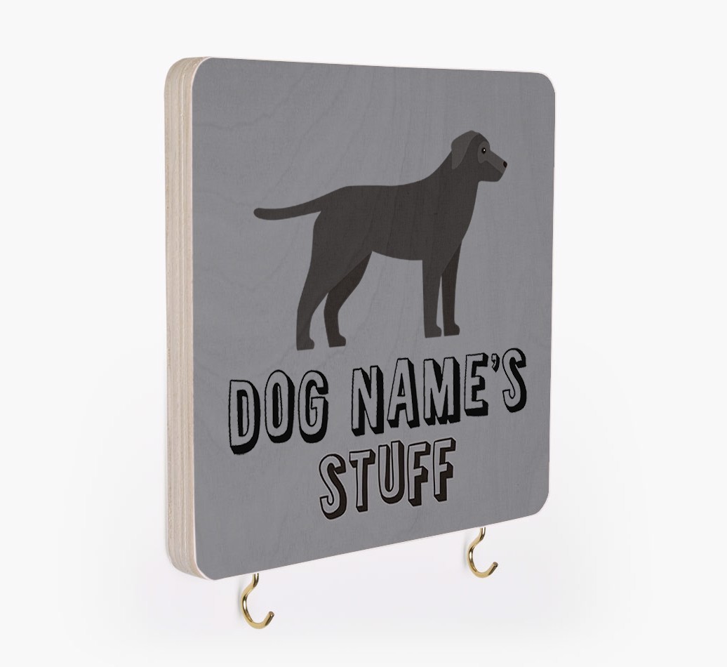 'Dog's Stuff' - Personalized {breedFullName} Lead & Collar Hanger