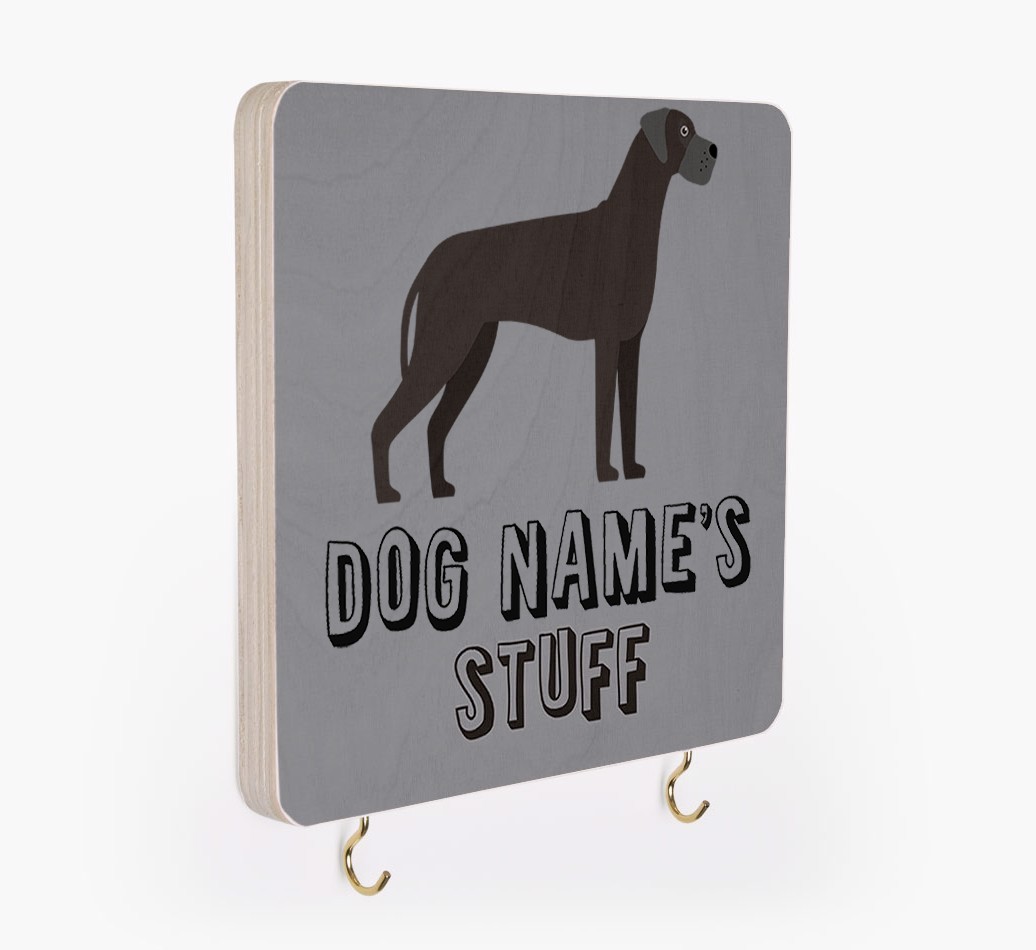'Dog's Stuff' - Personalized {breedFullName} Lead & Collar Hanger