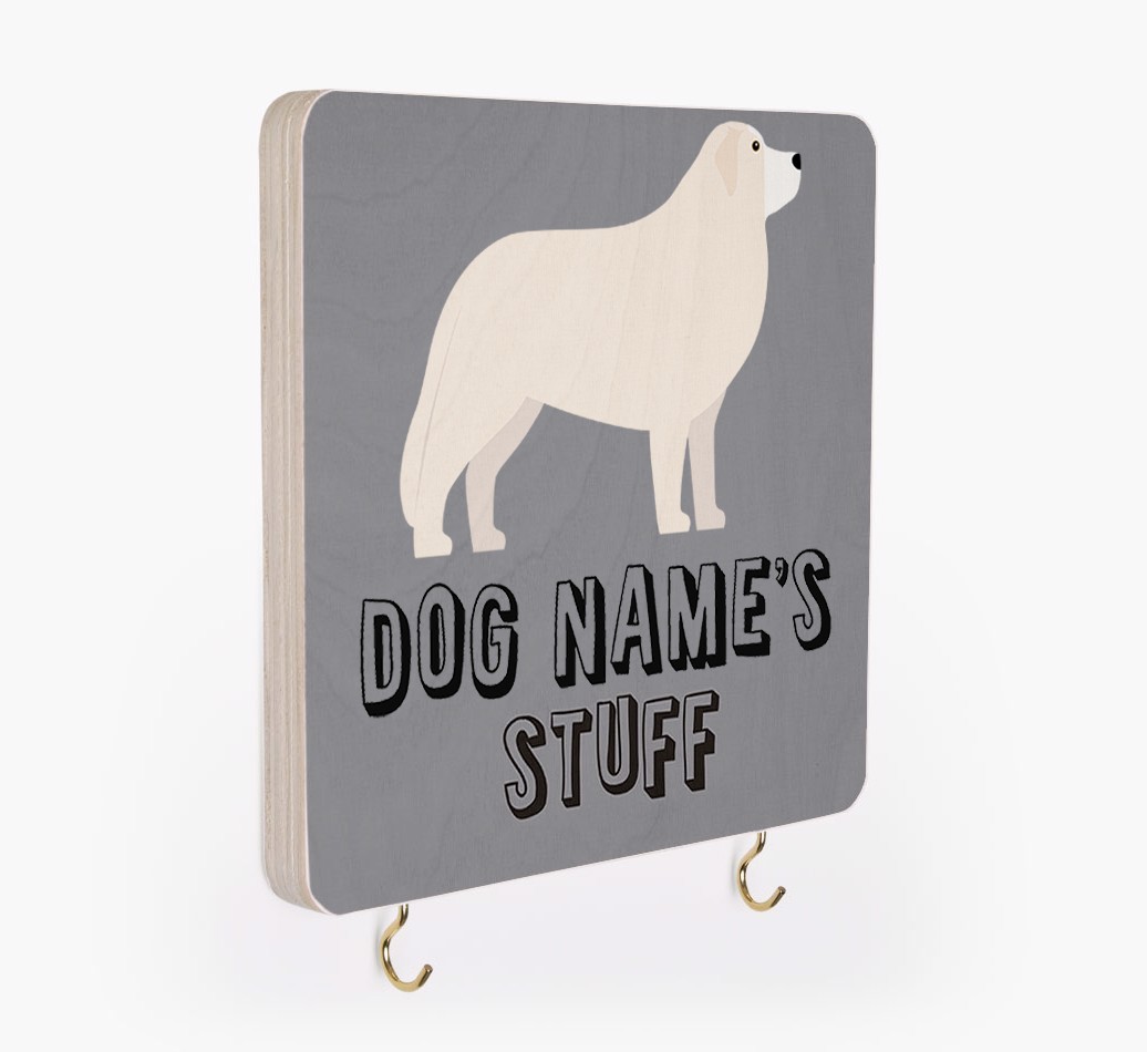 'Dog's Stuff' - Personalized {breedFullName} Lead & Collar Hanger