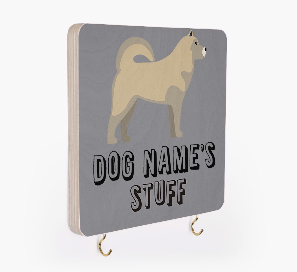 'Dog's Stuff' - Personalized {breedFullName} Lead & Collar Hanger