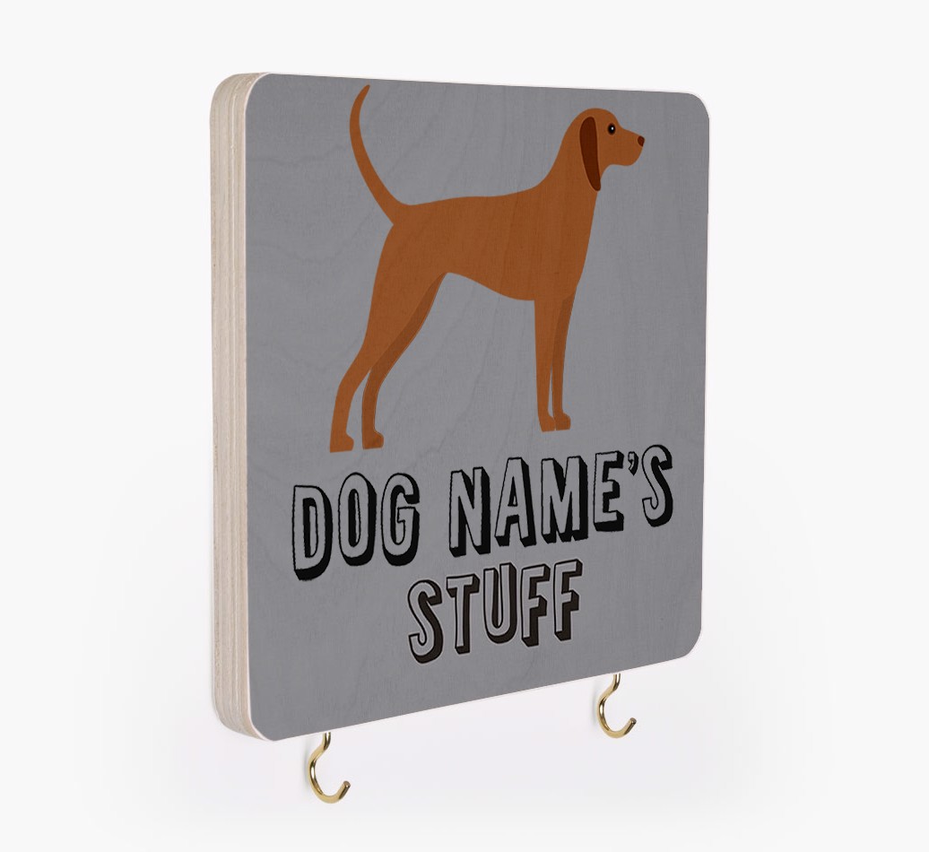 'Dog's Stuff' - Personalized {breedFullName} Lead & Collar Hanger
