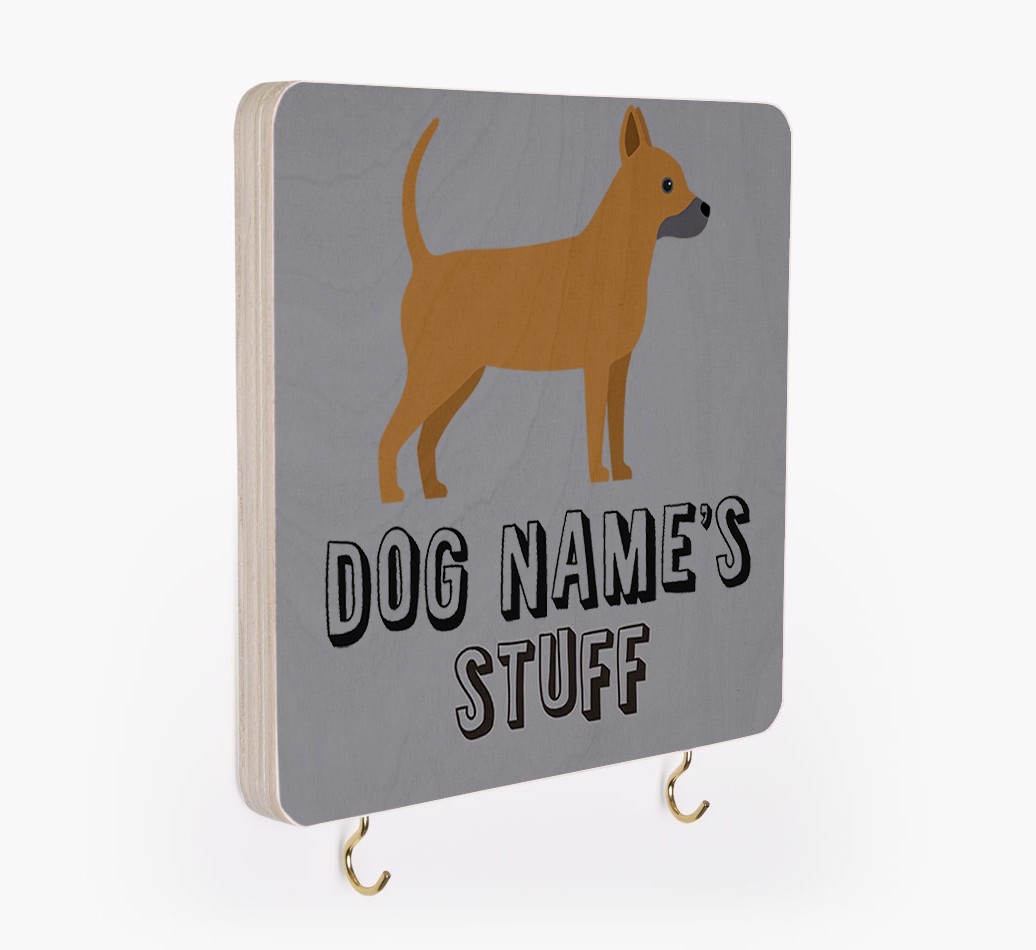 'Dog's Stuff' - Personalized {breedFullName} Lead & Collar Hanger