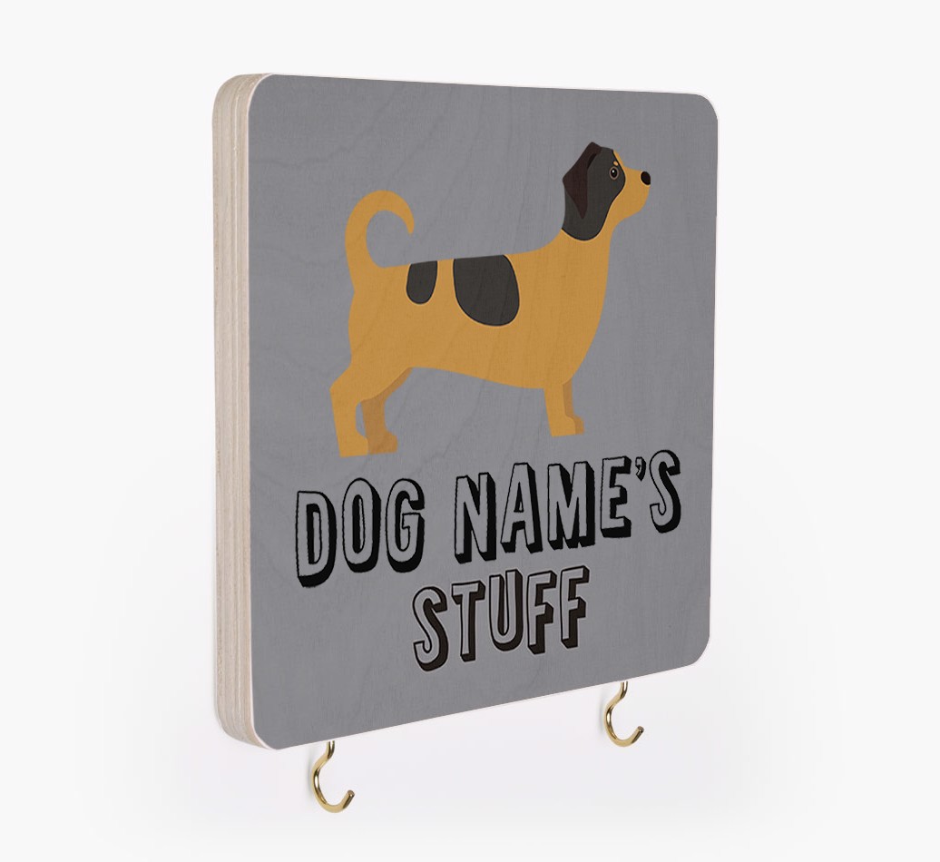 'Dog's Stuff' - Personalized {breedFullName} Lead & Collar Hanger