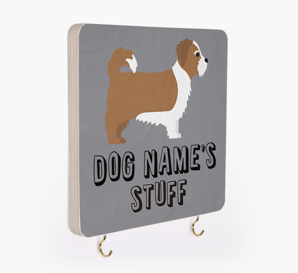 'Dog's Stuff' - Personalized {breedFullName} Lead & Collar Hanger