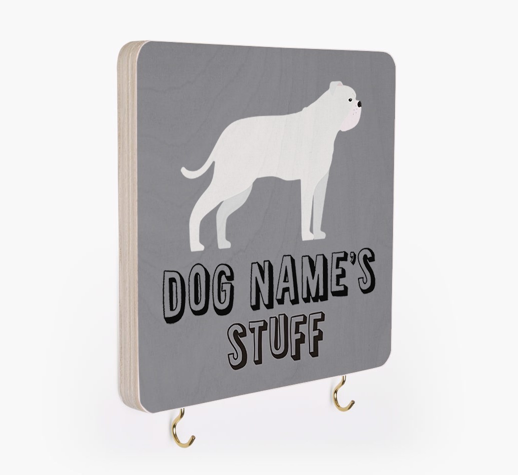 'Dog's Stuff' - Personalized {breedFullName} Lead & Collar Hanger