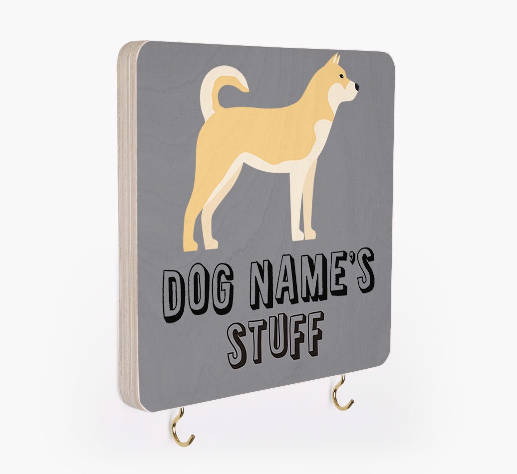 'Dog's Stuff' - Personalized {breedFullName} Lead & Collar Hanger