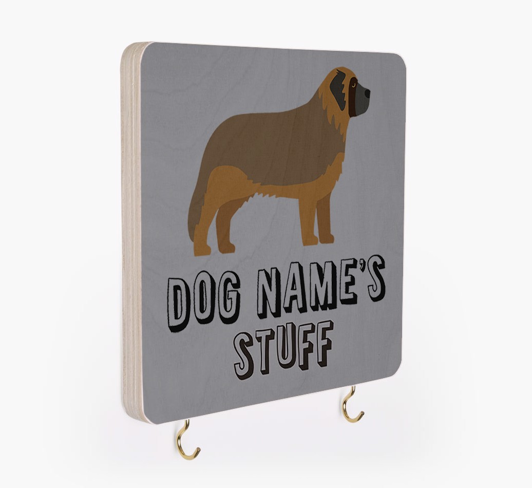 'Dog's Stuff' - Personalized {breedFullName} Lead & Collar Hanger