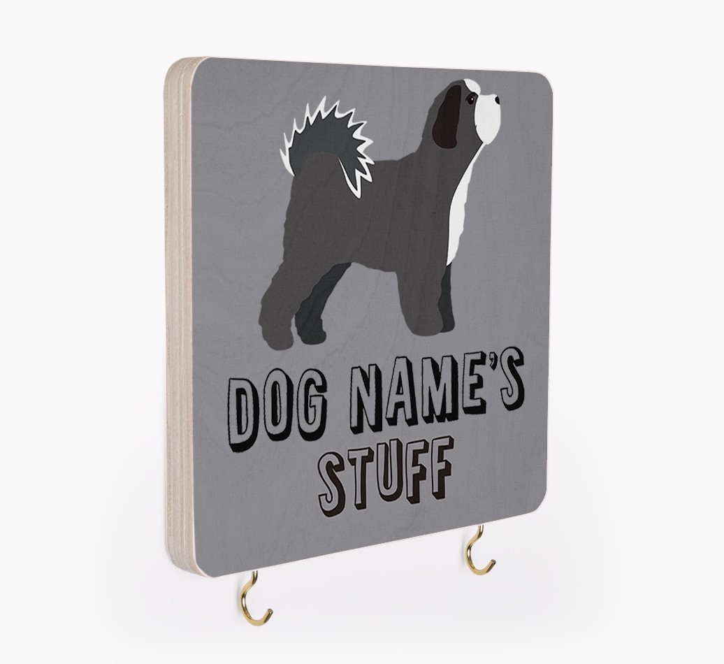 'Dog's Stuff' - Personalized {breedFullName} Lead & Collar Hanger