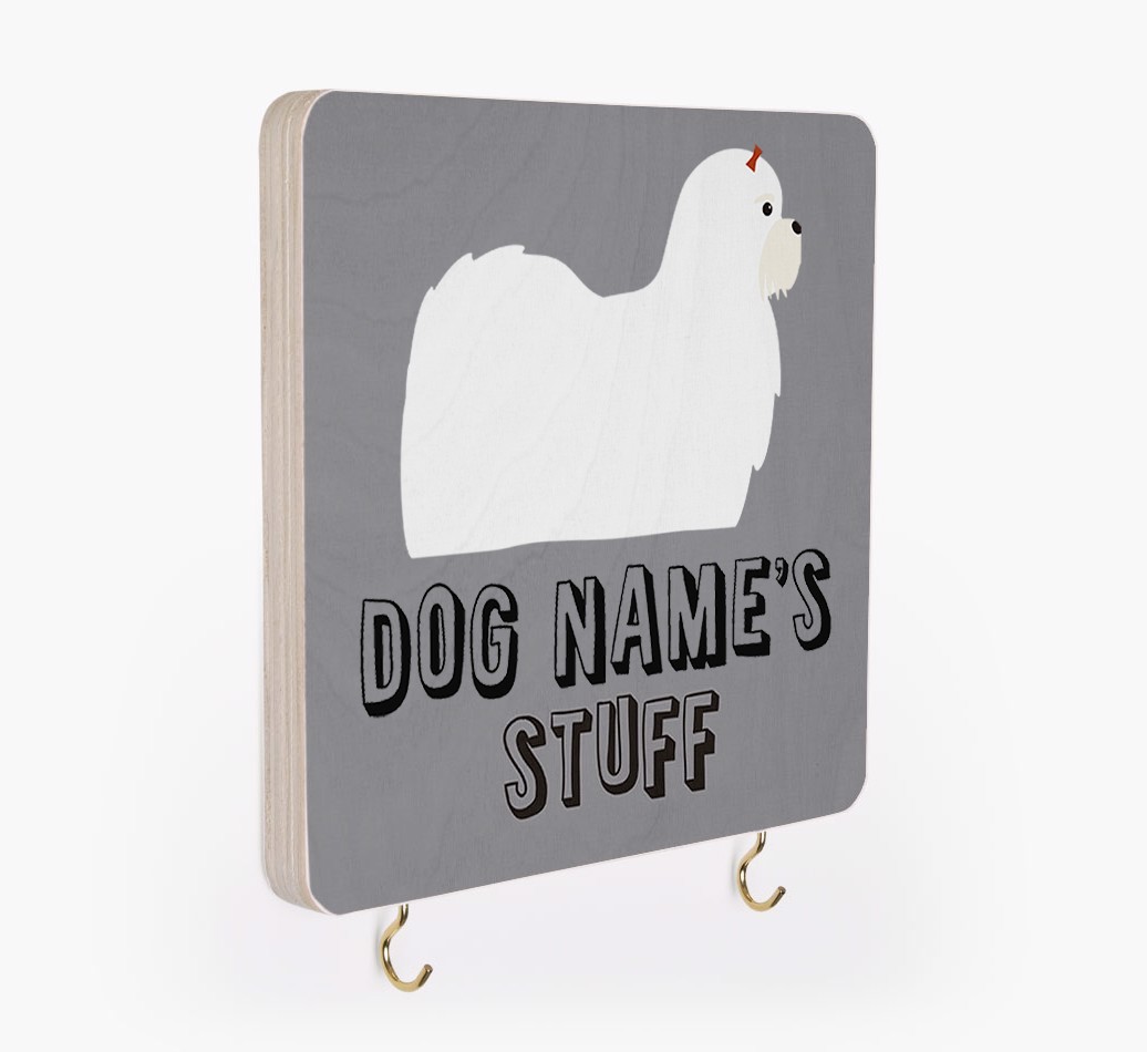 'Dog's Stuff' - Personalized {breedFullName} Lead & Collar Hanger