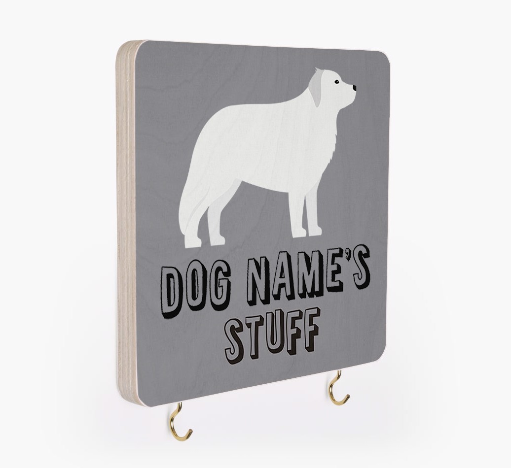 'Dog's Stuff' - Personalized {breedFullName} Lead & Collar Hanger