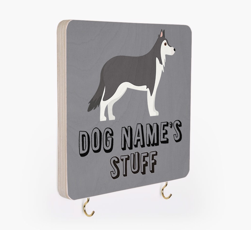 'Dog's Stuff' - Personalized {breedFullName} Lead & Collar Hanger