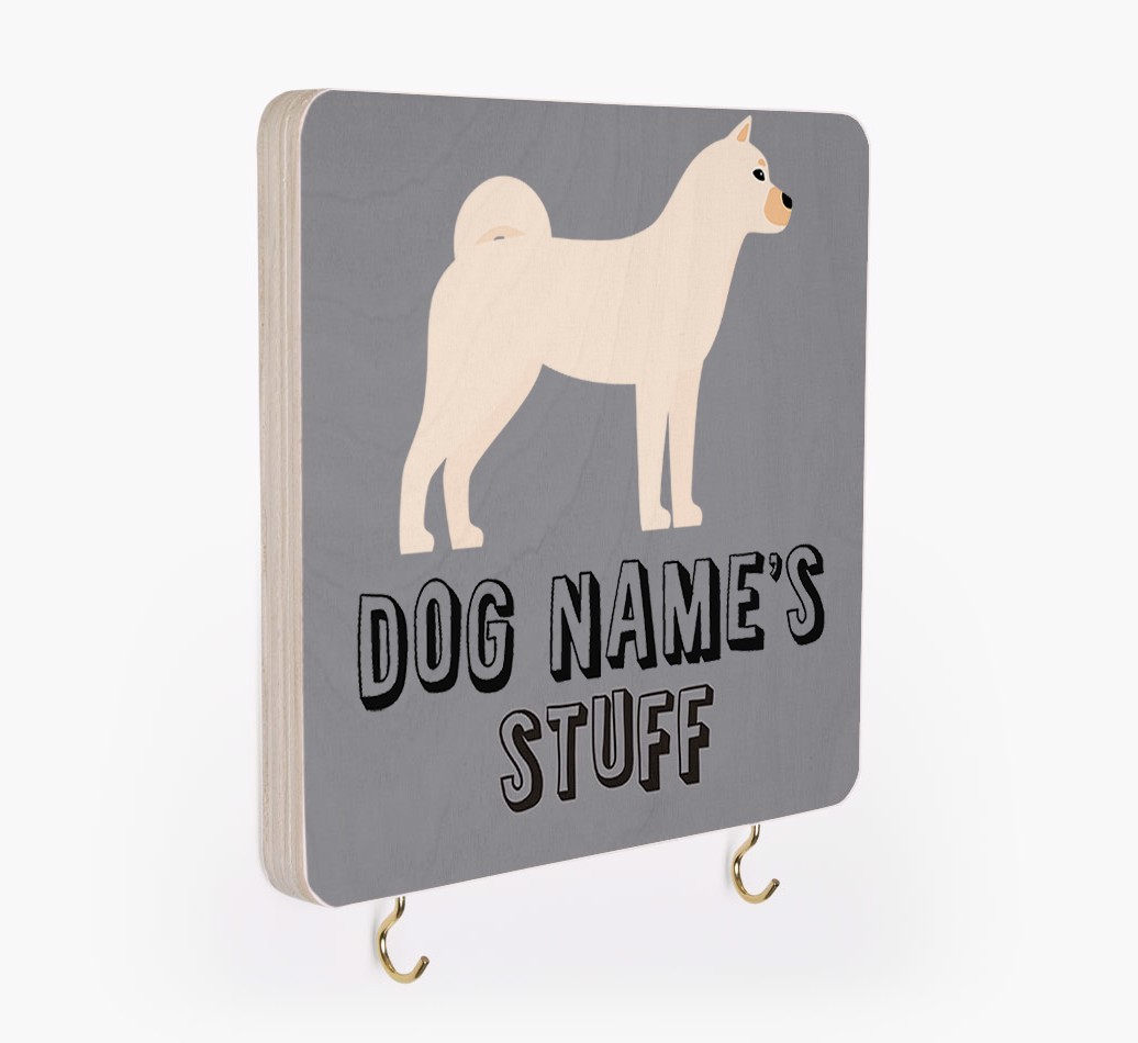 'Dog's Stuff' - Personalized {breedFullName} Lead & Collar Hanger