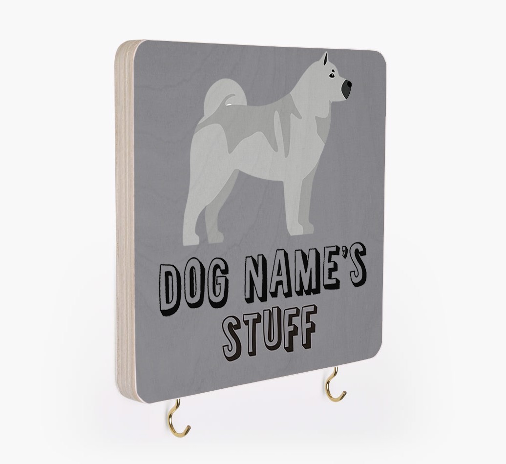 'Dog's Stuff' - Personalized {breedFullName} Lead & Collar Hanger
