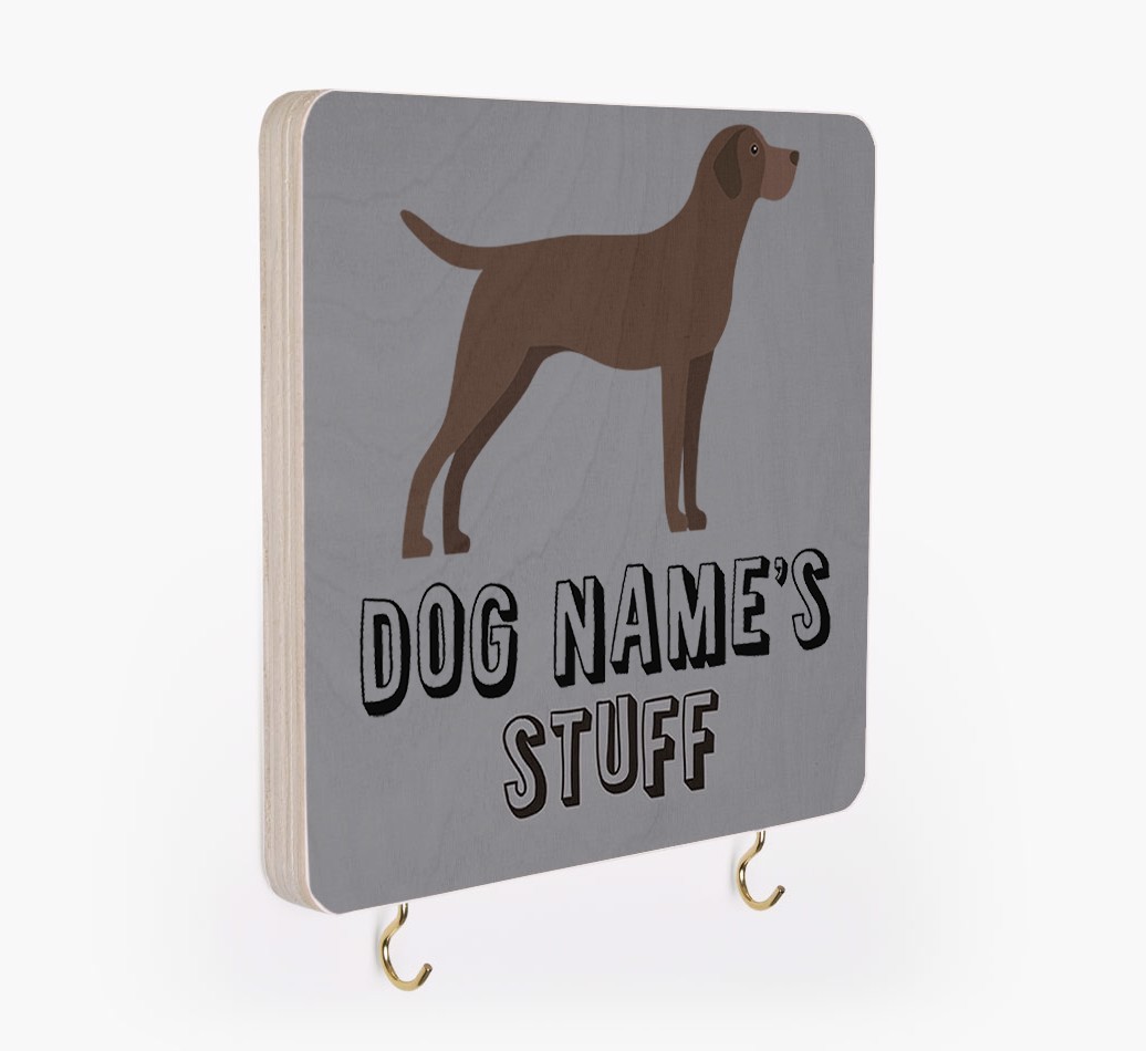 'Dog's Stuff' - Personalized {breedFullName} Lead & Collar Hanger